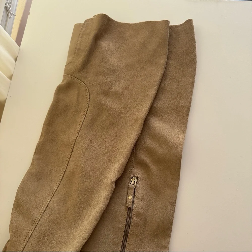 Kelsi‎ Dagger Logan Fawn Over The Knee Tan Light Brown Suede Boots Size 9.5